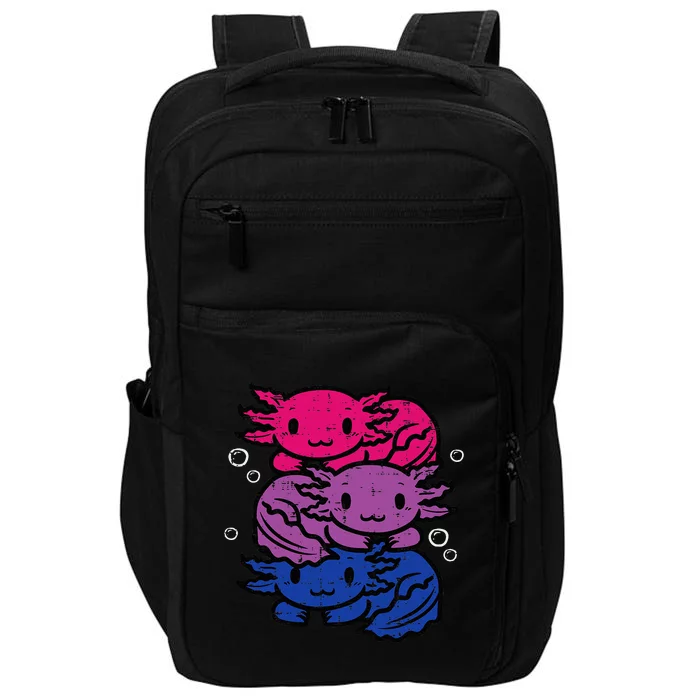 Bisexual Axolotl Pile Cute Bi Pride Flag Lgbt Impact Tech Backpack