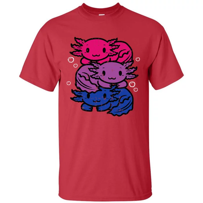 Bisexual Axolotl Pile Cute Bi Pride Flag Lgbt Tall T Shirt Teeshirtpalace
