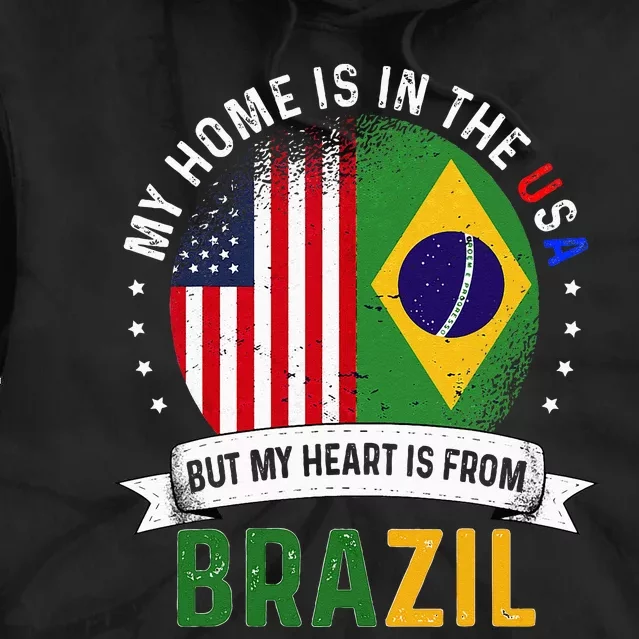 Brazilian American Patriot Heart is from Brazil Flag Tie Dye Hoodie