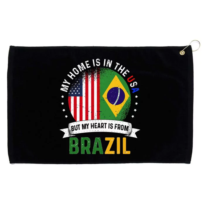 Brazilian American Patriot Heart is from Brazil Flag Grommeted Golf Towel