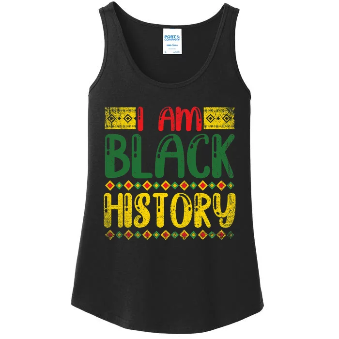 Black American Pride I Am Black History Black History Month Ladies Essential Tank