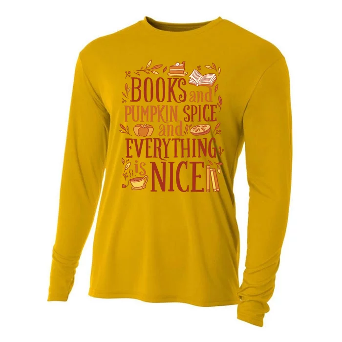 Books And Pumpkin Spice Fall Cooling Performance Long Sleeve Crew