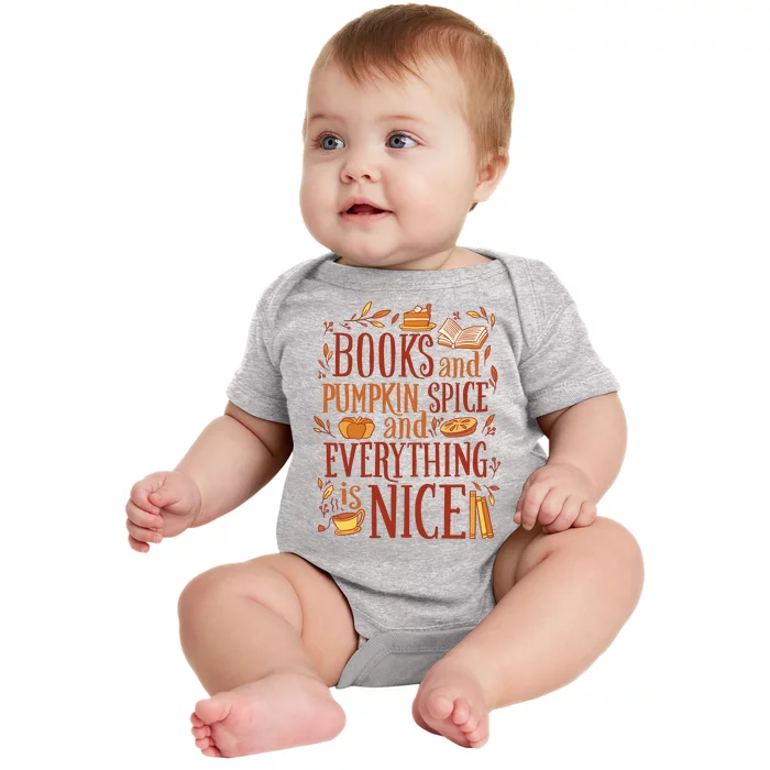 Books And Pumpkin Spice Fall Baby Bodysuit