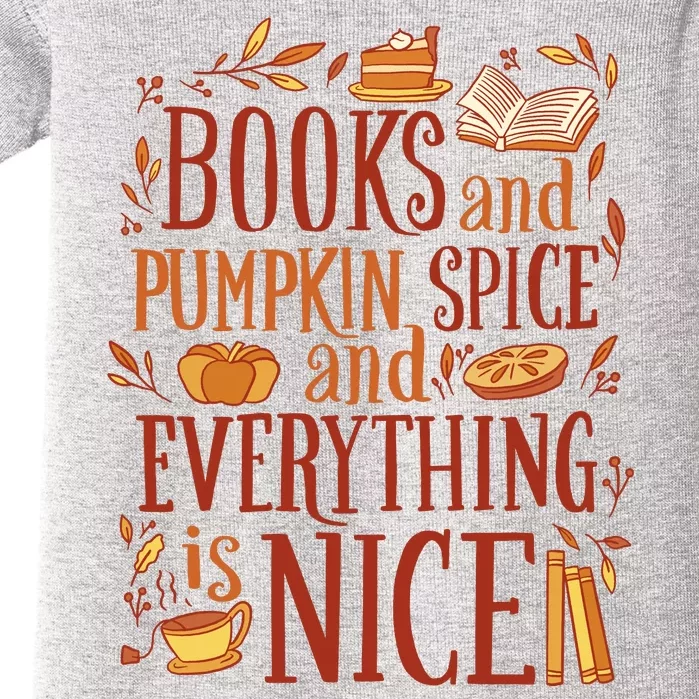 Books And Pumpkin Spice Fall Baby Bodysuit