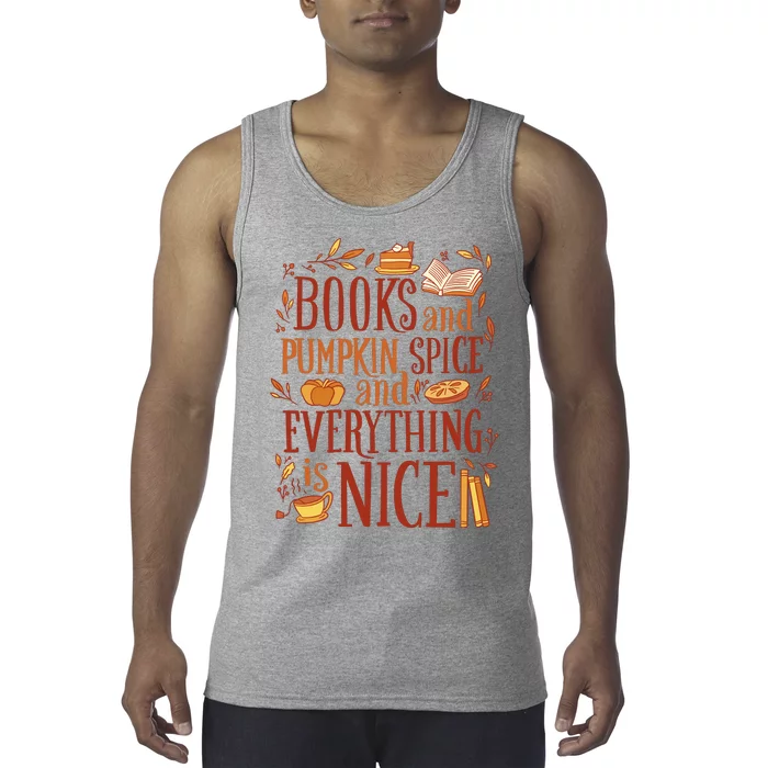 Books And Pumpkin Spice Fall Tank Top