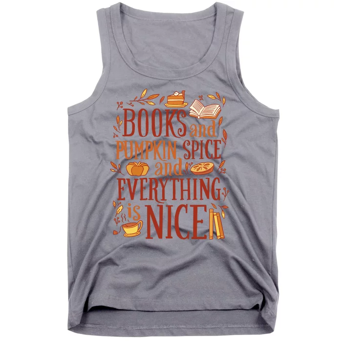 Books And Pumpkin Spice Fall Tank Top