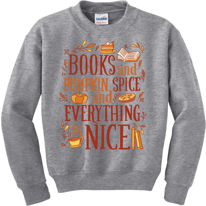 Books And Pumpkin Spice Fall Kids Sweatshirt