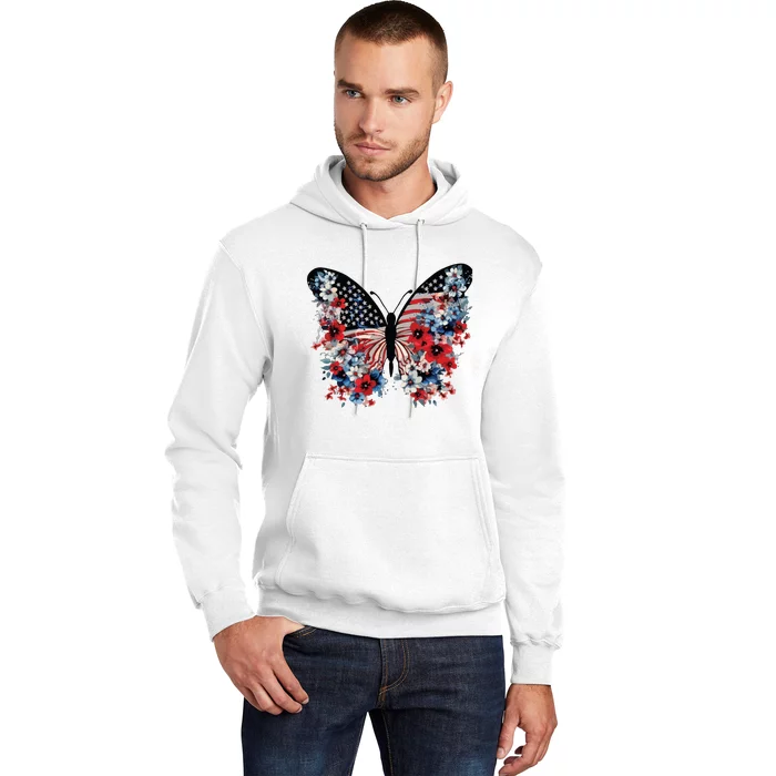 Butterfly America Patriotic 4th Of July Hoodie