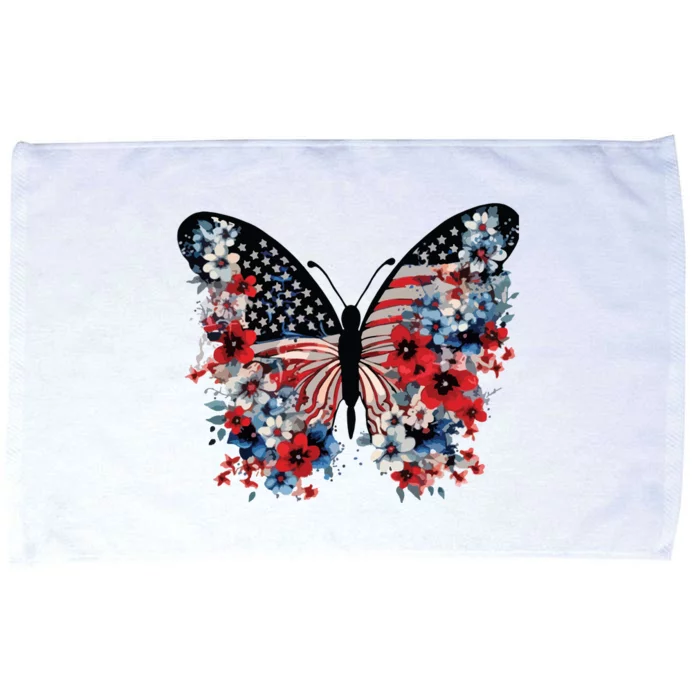 Butterfly America Patriotic 4th Of July Microfiber Hand Towel