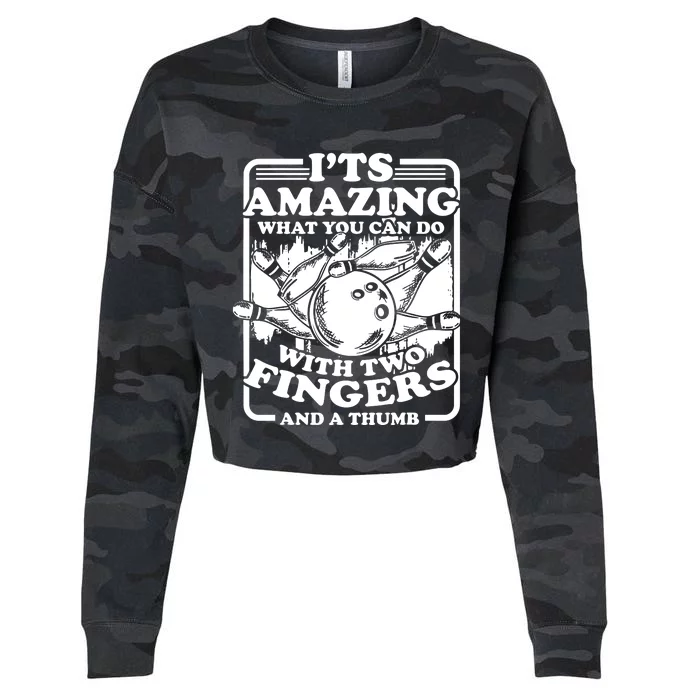 Bowling Alley Pins Spare Strike Cropped Pullover Crew