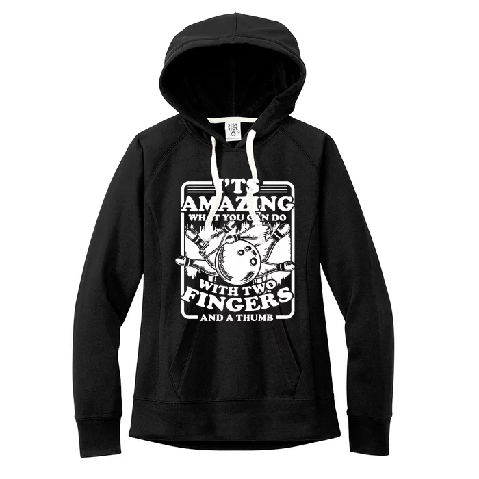 Bowling Alley Pins Spare Strike Women's Fleece Hoodie