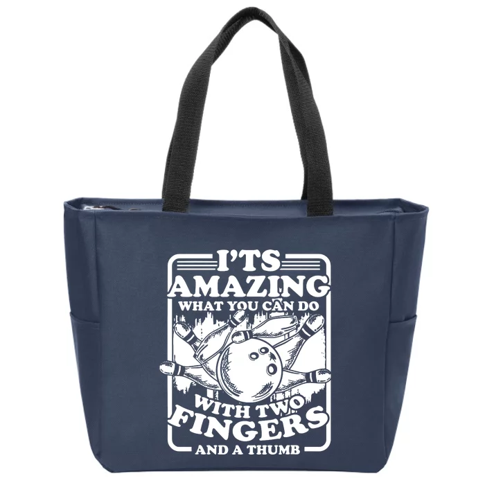 Bowling Alley Pins Spare Strike Zip Tote Bag