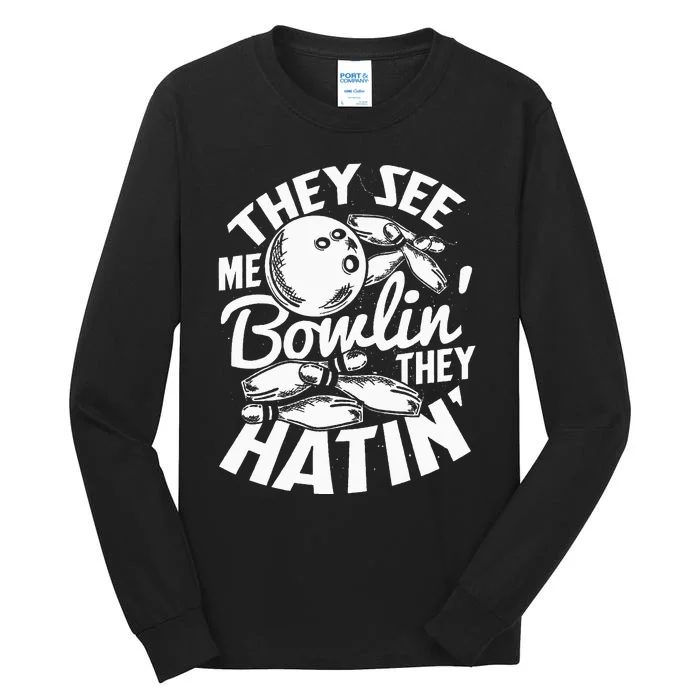 Bowling Alley Pins Spare Strike Tall Long Sleeve T-Shirt