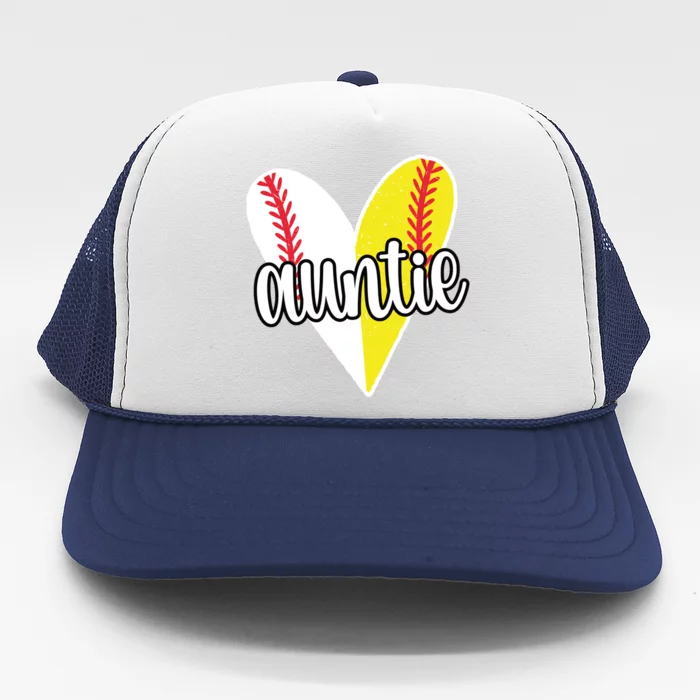 Baller Auntie Proud Softball Baseball Player Ball Aunt Cool Gift Trucker Hat