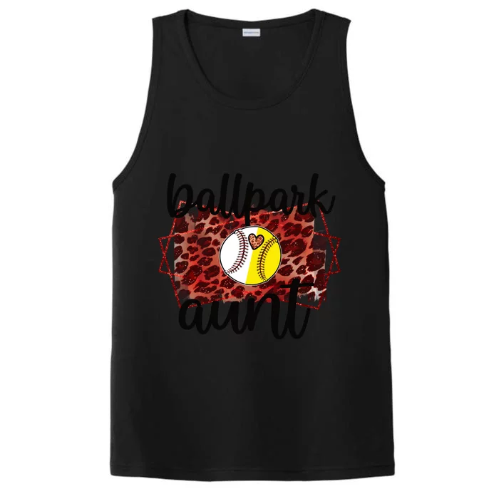 Ballpark Aunt Proud Baseball Softball Player Auntie Meaningful Gift Performance Tank