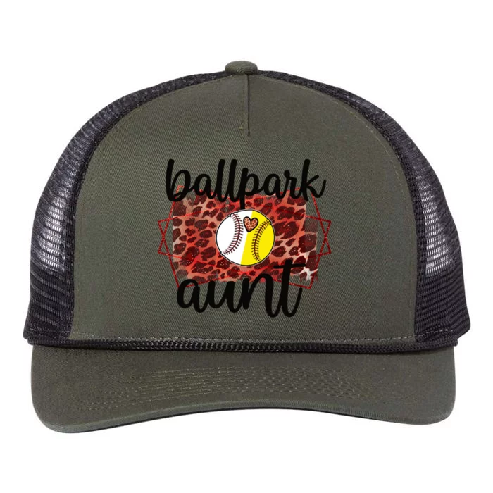 Ballpark Aunt Proud Baseball Softball Player Auntie Meaningful Gift Retro Rope Trucker Hat Cap