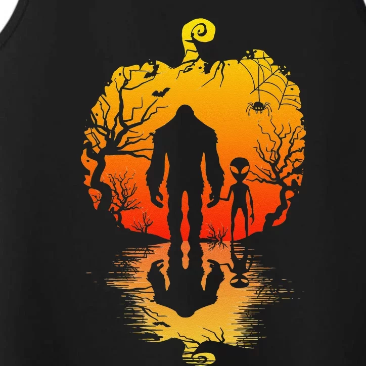 Bigfoot Alien Pumpkin Halloween Costume Performance Tank