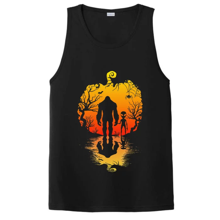 Bigfoot Alien Pumpkin Halloween Costume Performance Tank