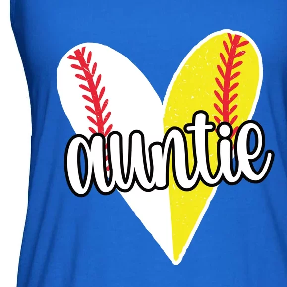 Baller Auntie Proud Softball Baseball Player Ball Aunt Cool Gift Ladies Essential Flowy Tank