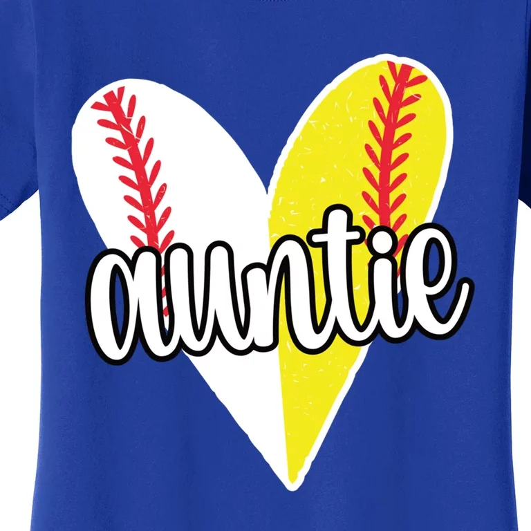 Baller Auntie Proud Softball Baseball Player Ball Aunt Cool Gift Women's T-Shirt