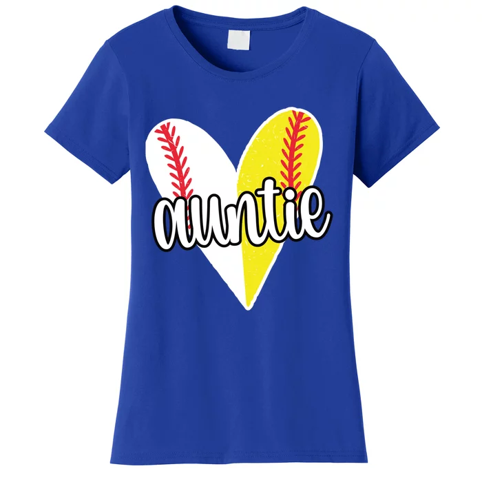 Baller Auntie Proud Softball Baseball Player Ball Aunt Cool Gift Women's T-Shirt