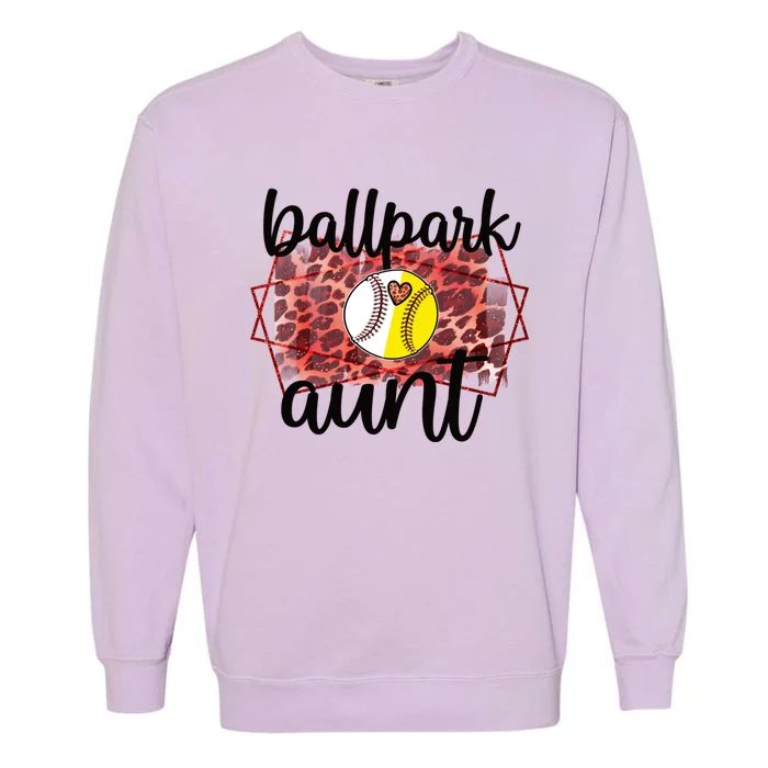 Ballpark Aunt Proud Baseball Softball Player Auntie Gift Garment-Dyed Sweatshirt