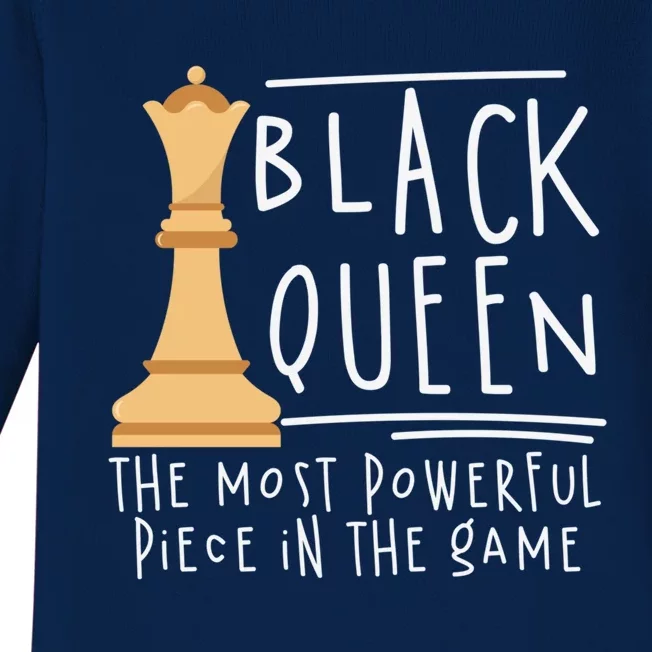 Black African Queen The Most Powerfull Piece Melanin Cool Gift Baby Long Sleeve Bodysuit