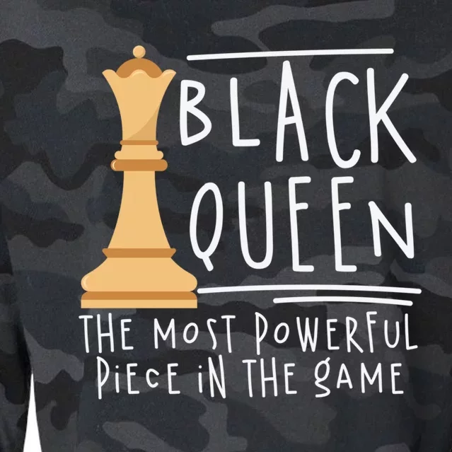 Black African Queen The Most Powerfull Piece Melanin Gift Cropped Pullover Crew