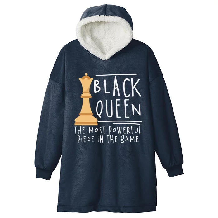 Black African Queen The Most Powerfull Piece Melanin Gift Hooded Wearable Blanket