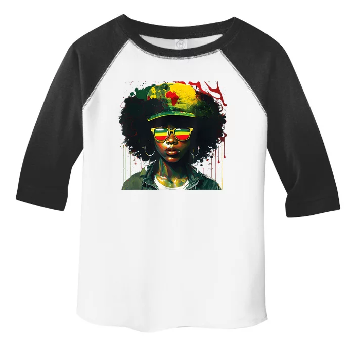 Black Afro Queen Melanin Dripping African Womens Juneteenth Toddler Fine Jersey T-Shirt