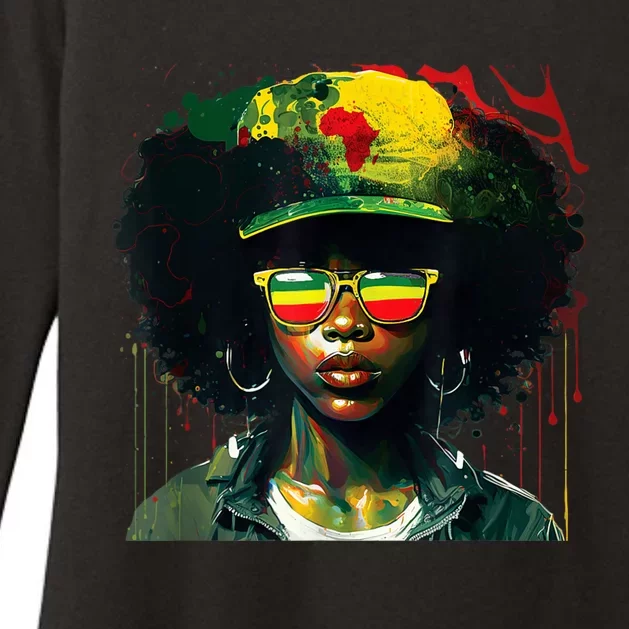 Black Afro Queen Melanin Dripping African Womens Juneteenth Womens CVC Long Sleeve Shirt