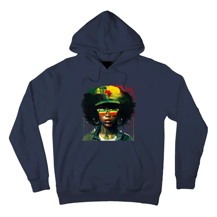 Black Afro Queen Melanin Dripping African Womens Juneteenth Hoodie