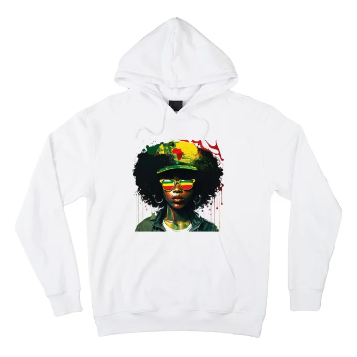 Black Afro Queen Melanin Dripping African Womens Juneteenth Hoodie