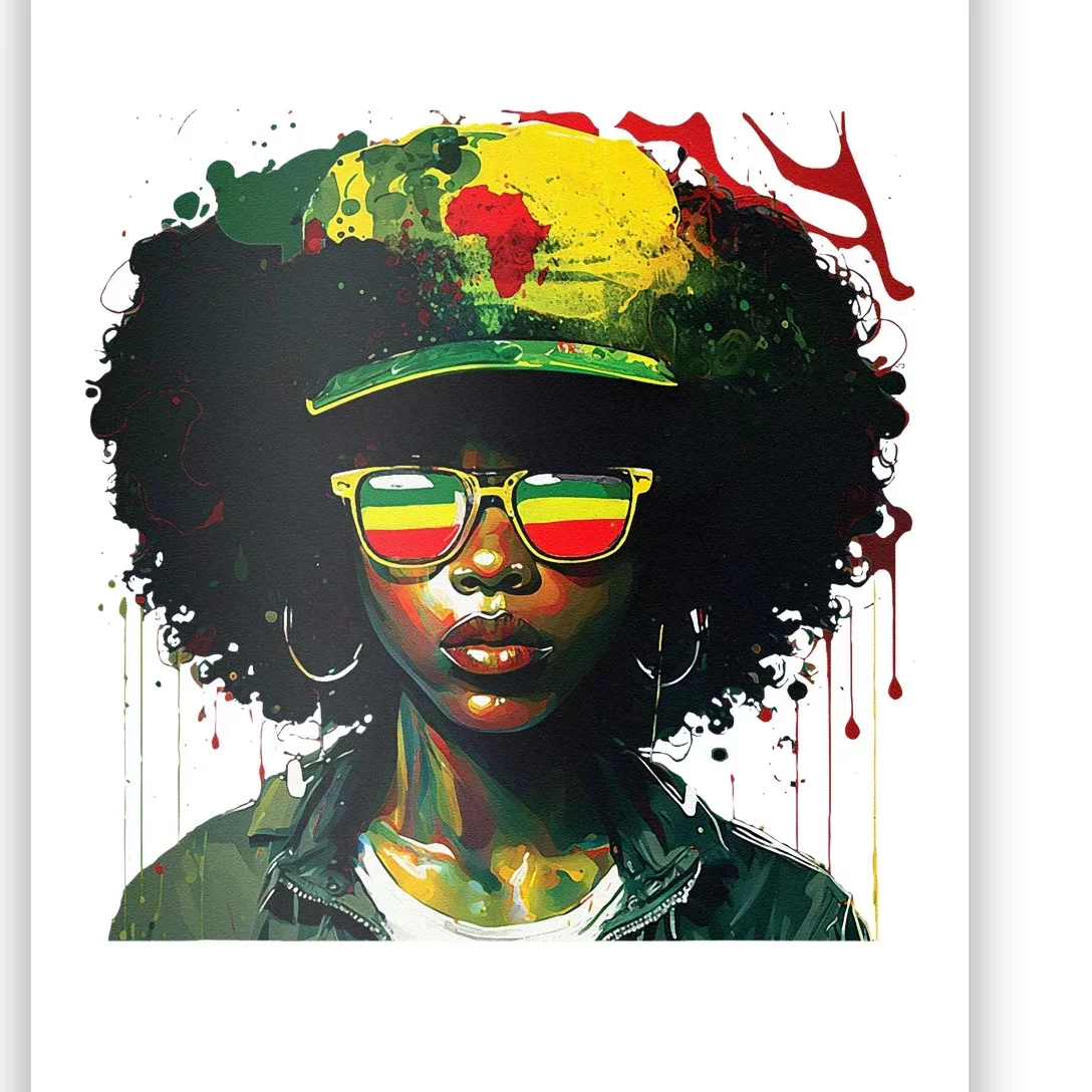 Black Afro Queen Melanin Dripping African Womens Juneteenth Poster