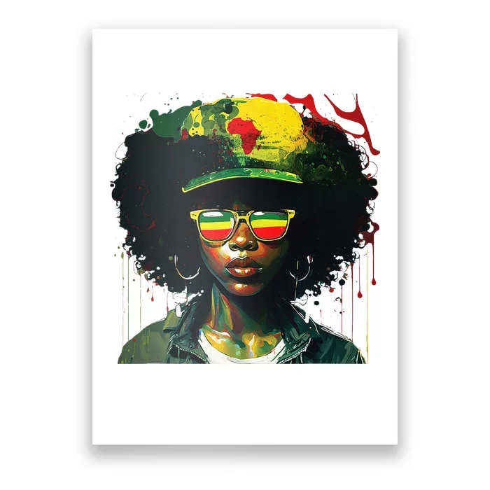 Black Afro Queen Melanin Dripping African Womens Juneteenth Poster