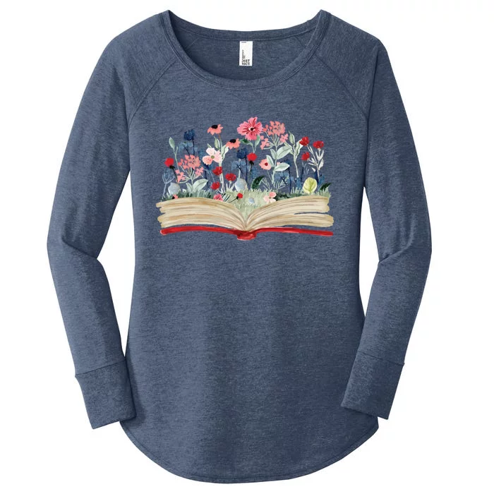 Bookworm Avid Reader Flowers Literature Meaningful Gift Book Reading Cool Gift Women's Perfect Tri Tunic Long Sleeve Shirt