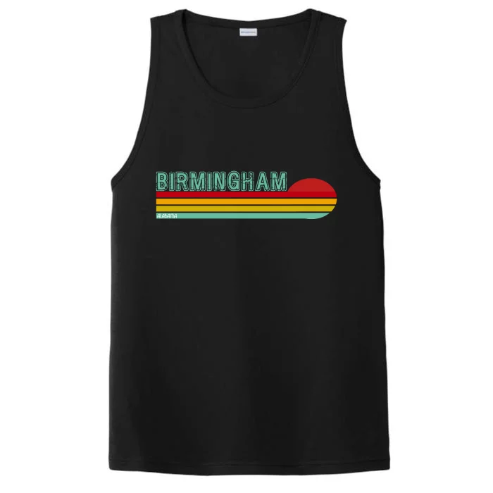 Birmingham Alabama Retro Sunset Performance Tank