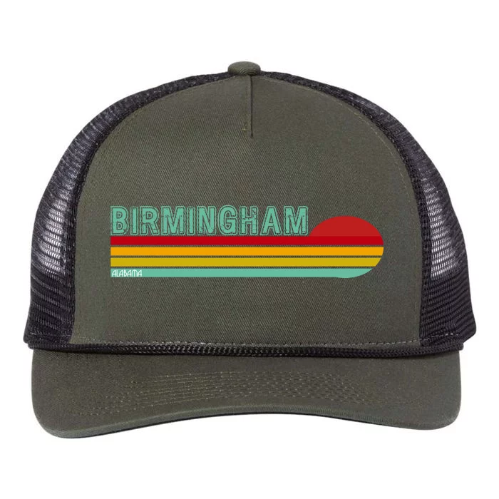 Birmingham Alabama Retro Sunset Retro Rope Trucker Hat Cap