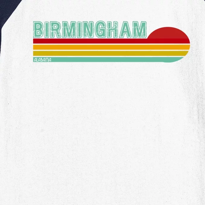 Birmingham Alabama Retro Sunset Baseball Sleeve Shirt