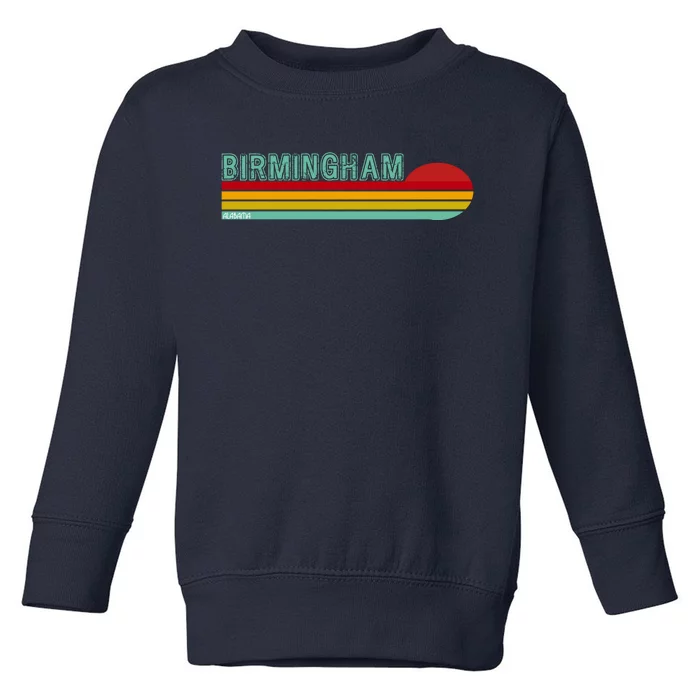 Birmingham Alabama Retro Sunset Toddler Sweatshirt