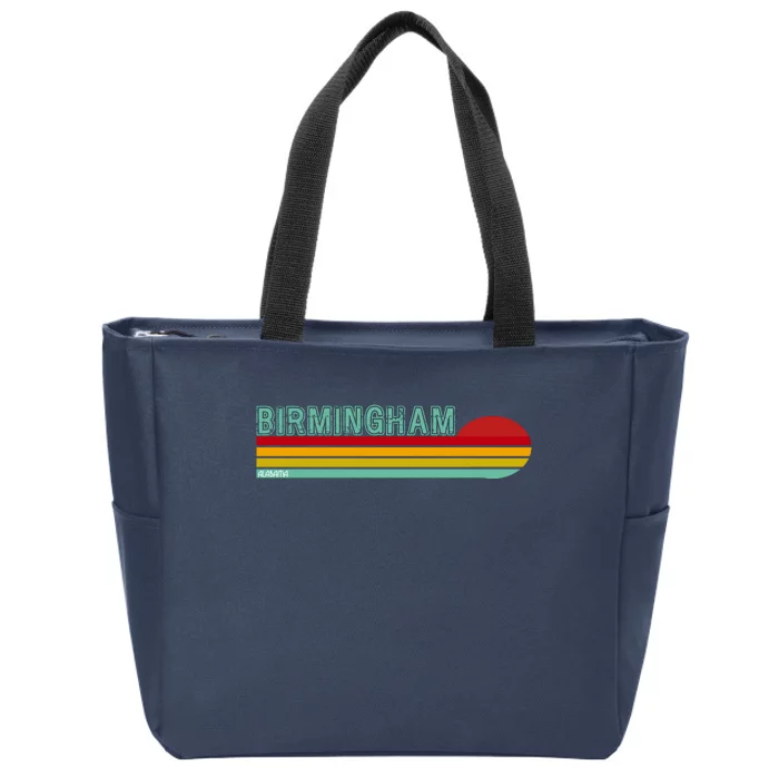 Birmingham Alabama Retro Sunset Zip Tote Bag