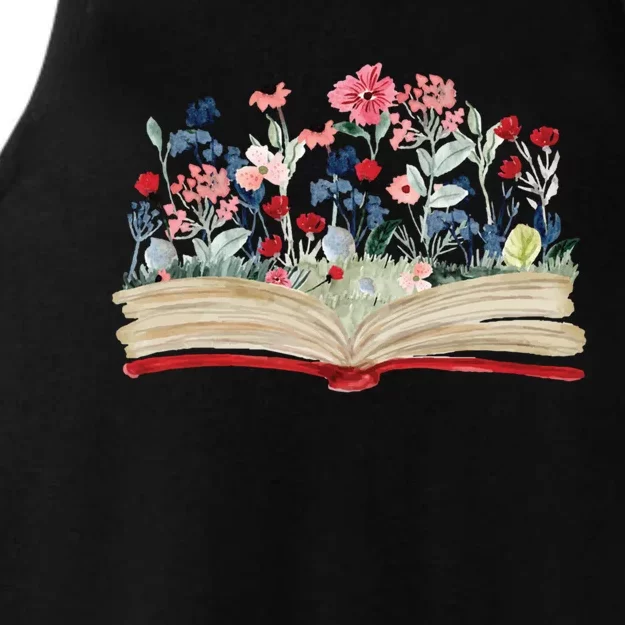 Bookworm Avid Reader Flowers Literature Funny Gift Book Reading Gift Ladies Tri-Blend Wicking Tank