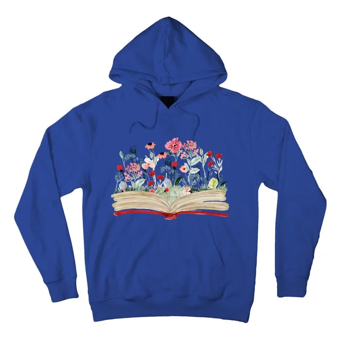 Bookworm Avid Reader Flowers Literature Funny Gift Book Reading Gift Tall Hoodie