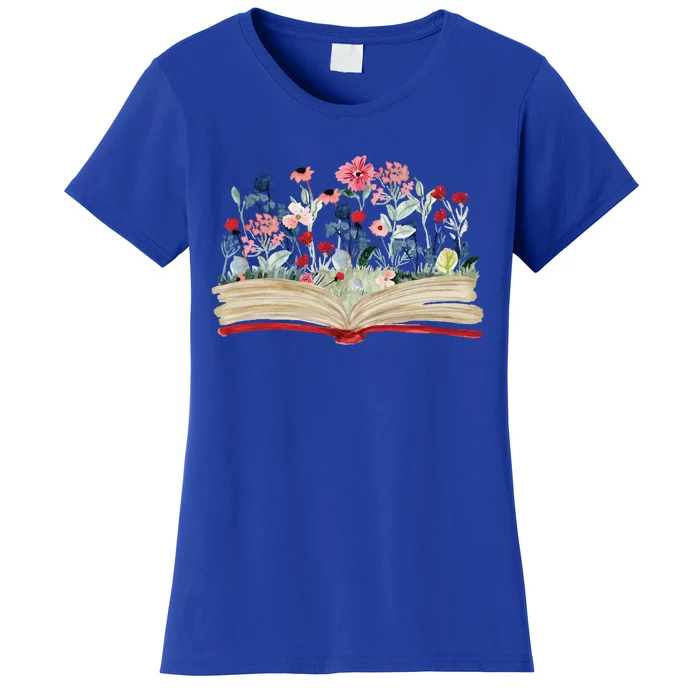 Bookworm Avid Reader Flowers Literature Funny Gift Book Reading Gift Women's T-Shirt