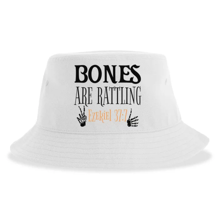 Bones Are Rattling Ezekiel 377 Funny Skeleton Halloween Sustainable Bucket Hat