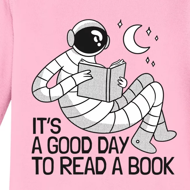 BookLover Astronaut Reading Book Bookworm Gift Baby Long Sleeve Bodysuit