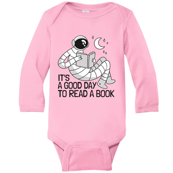 BookLover Astronaut Reading Book Bookworm Gift Baby Long Sleeve Bodysuit