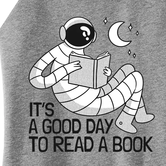 BookLover Astronaut Reading Book Bookworm Gift Women’s Perfect Tri Rocker Tank