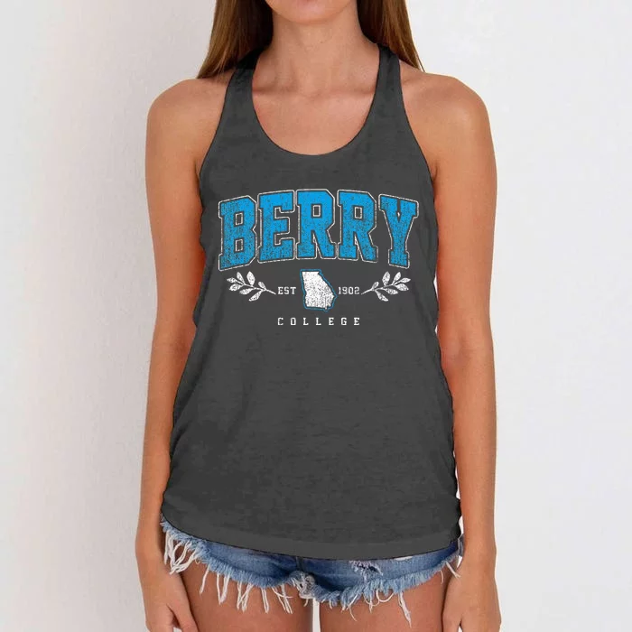 Berry Arch Retro College Athletic Sports Women's Knotted Racerback Tank