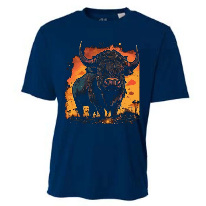 Buffalo Animal Retro Style Graphic Tees for Boy Cooling Performance Crew T-Shirt